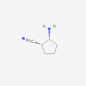 molecular formula C6H10N2 B8013146 (1S,2R)-2-aminocyclopentane-1-carbonitrile 