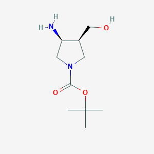 molecular formula C10H20N2O3 B8013153 tert-butyl (3S,4S)-3-amino-4-(hydroxymethyl)pyrrolidine-1-carboxylate 