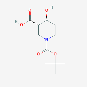 molecular formula C11H19NO5 B8013167 (3S,4R)-1-[(t-Butoxy)carbonyl]-4-hydroxypiperidine-3-carboxylic acid 