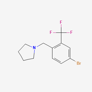 molecular formula C12H13BrF3N B8013238 1-(4-Bromo-2-trifluoromethyl-benzyl)-pyrrolidine 