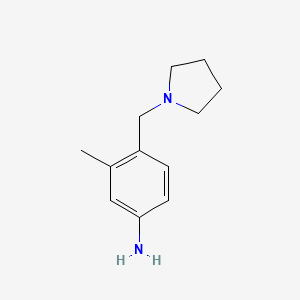 molecular formula C12H18N2 B8013243 3-Methyl-4-(pyrrolidin-1-ylmethyl)aniline 