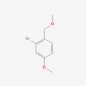 molecular formula C9H11BrO2 B8013260 2-Bromo-4-methoxy-1-(methoxymethyl)benzene 