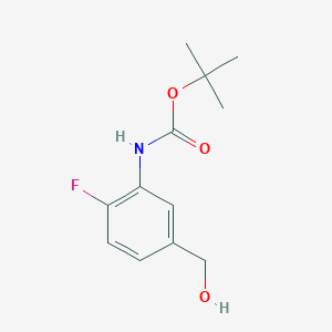 molecular formula C12H16FNO3 B8013286 tert-butyl N-[2-fluoro-5-(hydroxymethyl)phenyl]carbamate 
