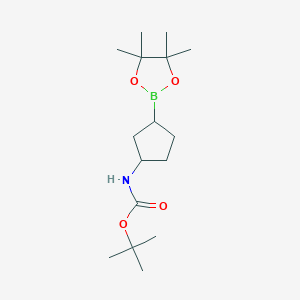 molecular formula C16H30BNO4 B8013315 [3-(4,4,5,5-Tetramethyl-[1,3,2]dioxaborolan-2-yl)-cyclopentyl]-carbamic acid tert-butyl ester 