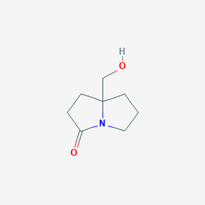 molecular formula C8H13NO2 B8013324 8-(hydroxymethyl)-2,5,6,7-tetrahydro-1H-pyrrolizin-3-one 