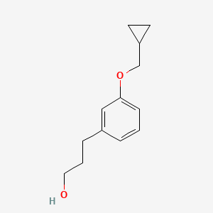 molecular formula C13H18O2 B8013358 3-(3-(Cyclopropylmethoxy)phenyl)propan-1-ol 