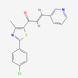 molecular formula C18H13ClN2OS B8013407 (2E)-1-[2-(4-chlorophenyl)-4-methyl-1,3-thiazol-5-yl]-3-(pyridin-3-yl)prop-2-en-1-one 