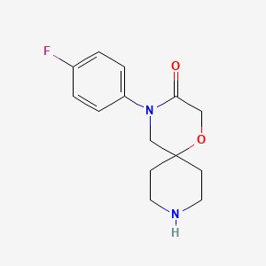 molecular formula C14H17FN2O2 B8013424 4-(4-Fluorophenyl)-1-oxa-4,9-diazaspiro[5.5]undecan-3-one 
