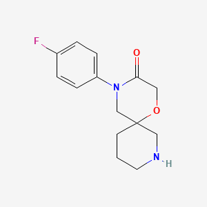 molecular formula C14H17FN2O2 B8013437 4-(4-Fluorophenyl)-1-oxa-4,8-diazaspiro[5.5]undecan-3-one 