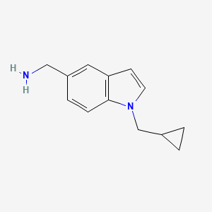 molecular formula C13H16N2 B8013485 C-(1-Cyclopropylmethyl-1H-indol-5-yl)-methylamine 