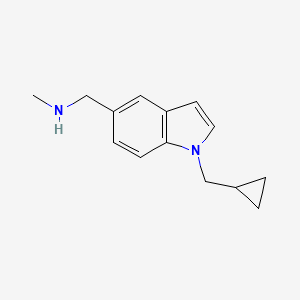 molecular formula C14H18N2 B8013490 1-[1-(cyclopropylmethyl)indol-5-yl]-N-methylmethanamine 