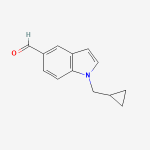 molecular formula C13H13NO B8013494 1-Cyclopropylmethyl-1H-indole-5-carbaldehyde 