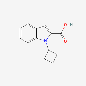 molecular formula C13H13NO2 B8013503 1-cyclobutyl-1H-indole-2-carboxylic acid 