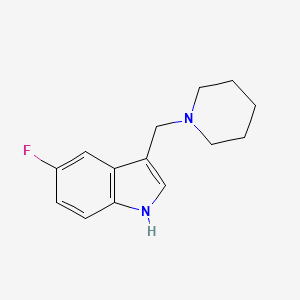molecular formula C14H17FN2 B8013547 5-氟-3-(哌啶-1-基甲基)-1H-吲哚 
