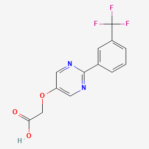 molecular formula C13H9F3N2O3 B8013656 [2-(3-Trifluoromethylphenyl)-pyrimidin-5-yloxy]-acetic acid 