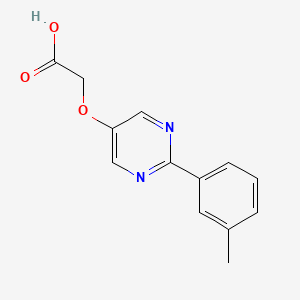 molecular formula C13H12N2O3 B8013660 (2-m-Tolyl-pyrimidin-5-yloxy)-acetic acid 