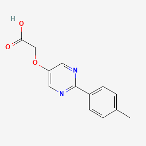 molecular formula C13H12N2O3 B8013680 (2-p-Tolyl-pyrimidin-5-yloxy)-acetic acid 