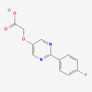 molecular formula C12H9FN2O3 B8013682 [2-(4-Fluorophenyl)-pyrimidin-5-yloxy]-acetic acid 