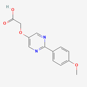 molecular formula C13H12N2O4 B8013686 [2-(4-Methoxyphenyl)-pyrimidin-5-yloxy]-acetic acid 
