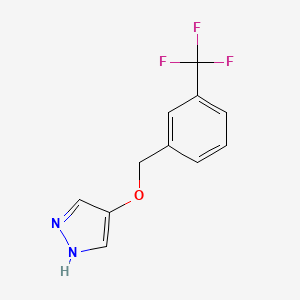 molecular formula C11H9F3N2O B8013703 4-((3-(Trifluoromethyl)benzyl)oxy)-1H-pyrazole 