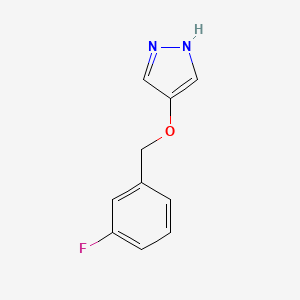 molecular formula C10H9FN2O B8013710 4-((3-Fluorobenzyl)oxy)-1H-pyrazole 