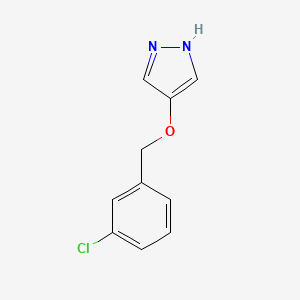 molecular formula C10H9ClN2O B8013718 4-((3-Chlorobenzyl)oxy)-1H-pyrazole 
