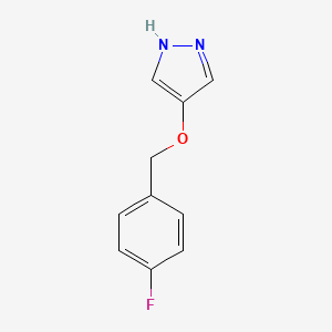 molecular formula C10H9FN2O B8013723 4-((4-Fluorobenzyl)oxy)-1H-pyrazole 