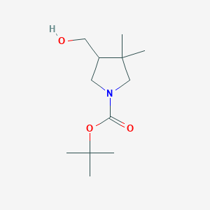molecular formula C12H23NO3 B8013753 Tert-butyl 4-(hydroxymethyl)-3,3-dimethylpyrrolidine-1-carboxylate 