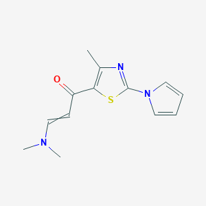 molecular formula C13H15N3OS B8013785 3-(Dimethylamino)-1-(4-methyl-2-pyrrol-1-yl-1,3-thiazol-5-yl)prop-2-en-1-one 