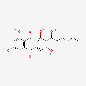 molecular formula C20H20O7 B8013807 1,3,6,8-Tetrahydroxy-2-(1-hydroxyhexyl)anthraquinone 