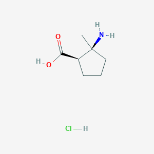 molecular formula C7H14ClNO2 B8013826 cis-2-Amino-2-methyl-cyclopentanecarboxylic acid hydrochloride 