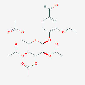 molecular formula C23H28O12 B8013855 Ethylvanillin-beta-glucoside-tetraacetate 