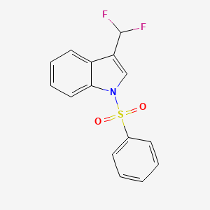 molecular formula C15H11F2NO2S B8013888 1-(Benzenesulfonyl)-3-(difluoromethyl)indole 