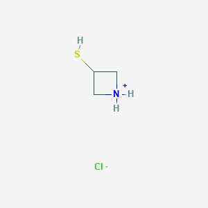 molecular formula C3H8ClNS B8013910 Azetidin-1-ium-3-thiol;chloride 