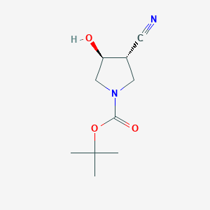 molecular formula C10H16N2O3 B8013915 (3S,4S)-tert-butyl 3-cyano-4-hydroxypyrrolidine-1-carboxylate 