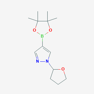 molecular formula C13H21BN2O3 B8013935 1-(Tetrahydrofuran-2-yl)-4-(4,4,5,5-tetramethyl-1,3,2-dioxaborolan-2-yl)-1H-pyrazole 