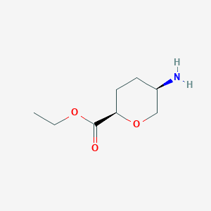 molecular formula C8H15NO3 B8013938 Ethyl cis-5-amino-tetrahydro-pyran-2-carboxylate 