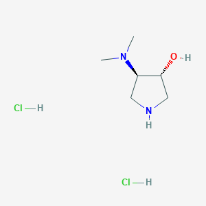 molecular formula C6H16Cl2N2O B8013961 trans-4-(Dimethylamino)pyrrolidin-3-ol 