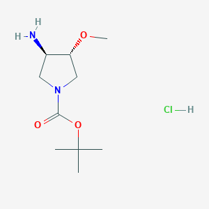 molecular formula C10H21ClN2O3 B8013995 tert-butyl rac-(3R,4R)-3-amino-4-methoxy-1-pyrrolidinecarboxylate hydrochloride CAS No. 1965305-46-7