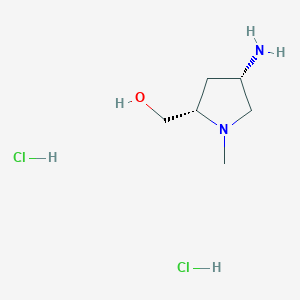 molecular formula C6H16Cl2N2O B8014014 [(2S,4S)-4-Amino-1-methyl-2-pyrrolidinyl]methanol dihydrochloride 