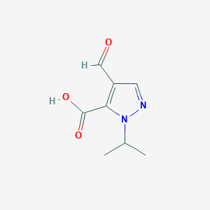 molecular formula C8H10N2O3 B8014028 4-formyl-1-(propan-2-yl)-1H-pyrazole-5-carboxylic acid 