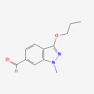 molecular formula C12H14N2O2 B8014029 1-Methyl-3-propoxy-1H-indazole-6-carbaldehyde 