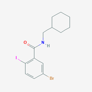 molecular formula C14H17BrINO B8014051 5-bromo-N-(cyclohexylmethyl)-2-iodobenzamide 