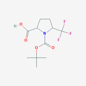 molecular formula C11H16F3NO4 B8014070 1-Boc-5-Trifluoromethyl-pyrrolidine-2-carboxylic acid 