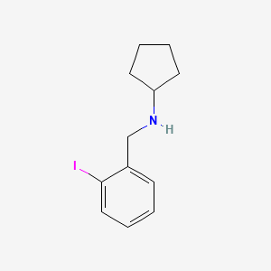 molecular formula C12H16IN B8014073 N-[(2-iodophenyl)methyl]cyclopentanamine 
