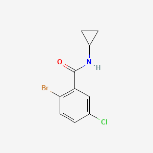 molecular formula C10H9BrClNO B8014084 2-Bromo-5-chloro-N-cyclopropylbenzamide 