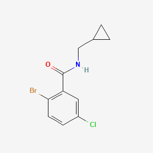 molecular formula C11H11BrClNO B8014088 2-Bromo-5-chloro-N-(cyclopropylmethyl)benzamide 
