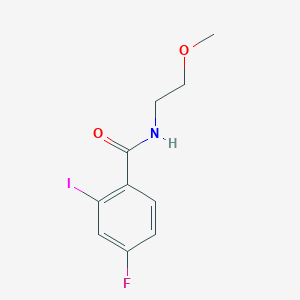 molecular formula C10H11FINO2 B8014121 4-Fluoro-2-iodo-N-(2-methoxyethyl)benzamide 
