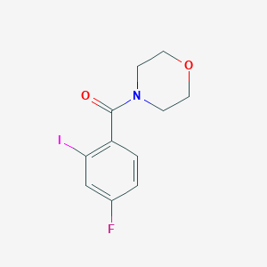 molecular formula C11H11FINO2 B8014138 (4-Fluoro-2-iodophenyl)(morpholino)methanone 