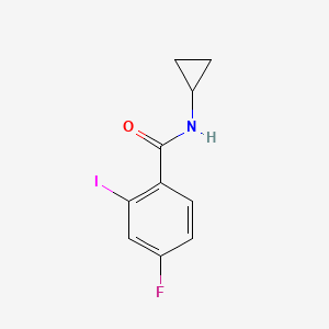 molecular formula C10H9FINO B8014184 N-Cyclopropyl-4-fluoro-2-iodobenzamide 
